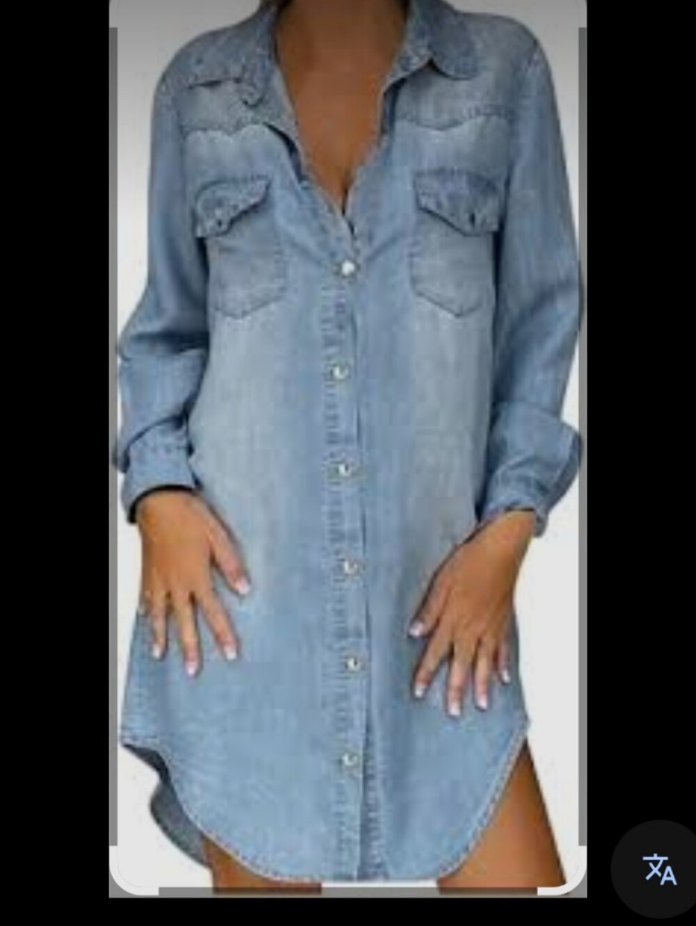 Stradivasrius Women's Denim Dress Pearl Snap Size Small